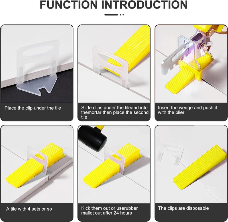 H-Fire Mid Tile Leveling System Clips 1/32" 2500 Pcs DIY Tiles Leveler Spacers Tile Leveling System for Professional Ceramic Tile and Stone Installation - Image 4